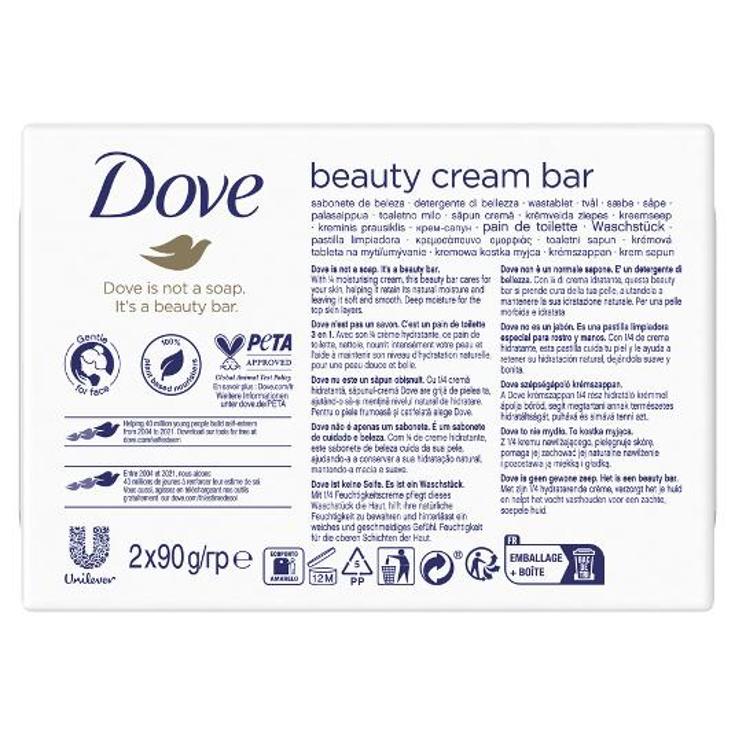 JABON BAÑO PASTILLAS 2X90 GR DOVE PACK 180 GR