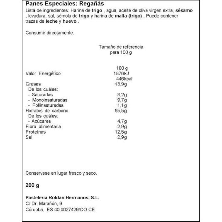 REGAÑA ARTESANA ROLDAN BOLSA 200 GR