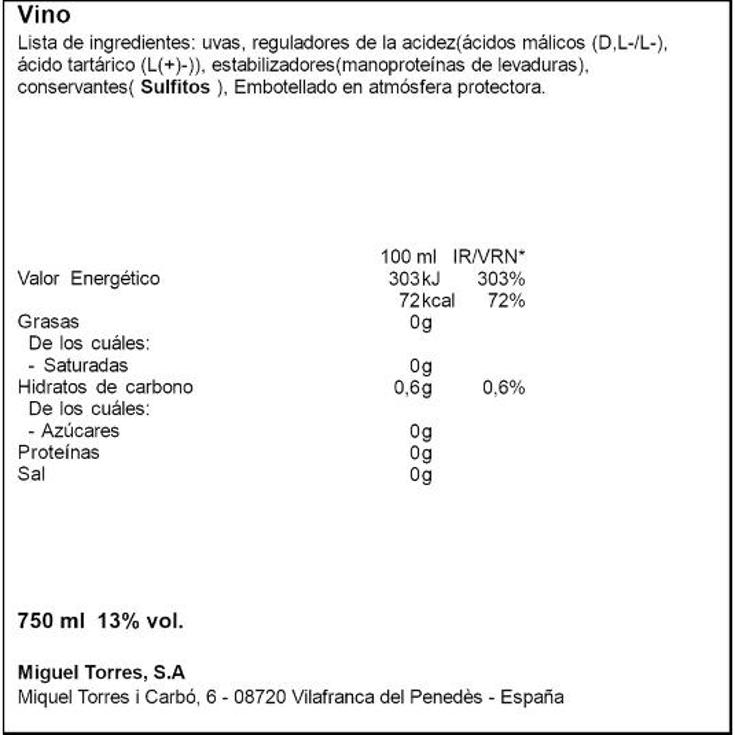 VINO ROSADO DE CASTA 13,5º TORRES BTLLA 75 CL