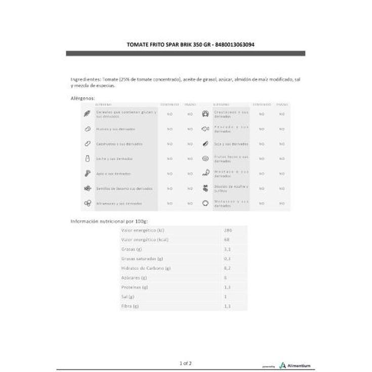 TOMATE FRITO SPAR BRIK 350 GR