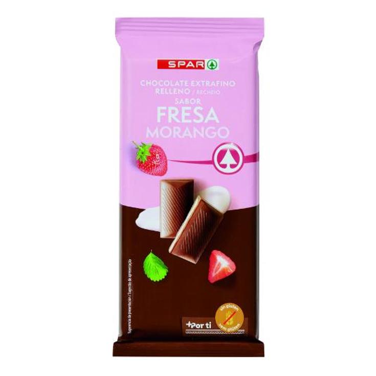 CHOCOLATE RELLENO FRESA SPAR PTLLA 100 GR