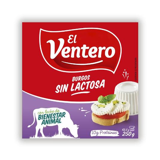 QUESO BURGOS SIN LACTOSA EL VENTERO PACK 250 GR