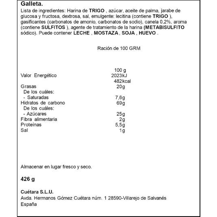 GALLETAS NAPOLITANAS CUETARA CAJA 426 GR