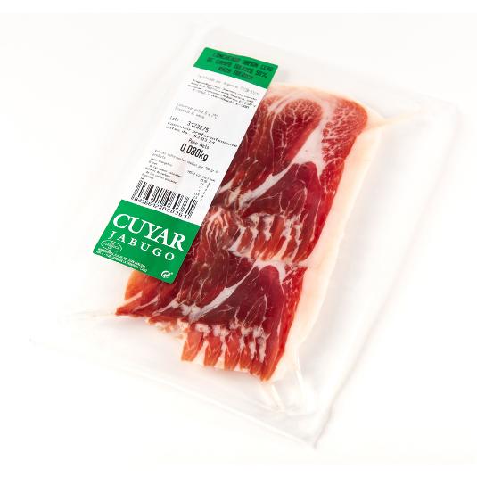 JAMON IBERICO CEBO CAMPO LONCHA CUYAR JABUGO PQTE 80 GR