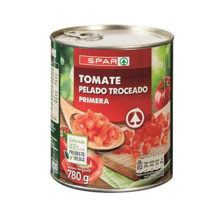 TOMATE NATURAL TROCEADO SPAR LATA 780 GR