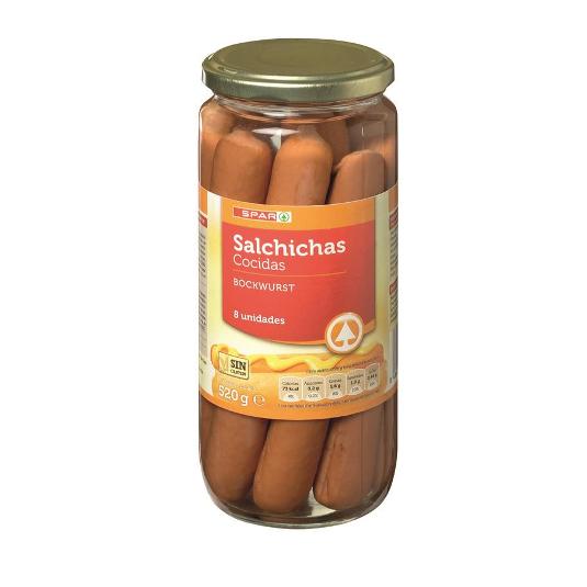 SALCHICHAS BOCKWURST 8PI SPAR FRASCO 320 GR