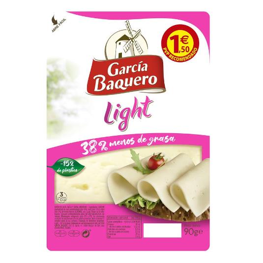 QUESO LONCHAS LIGHT G.BAQUERO PQTE 90 GR