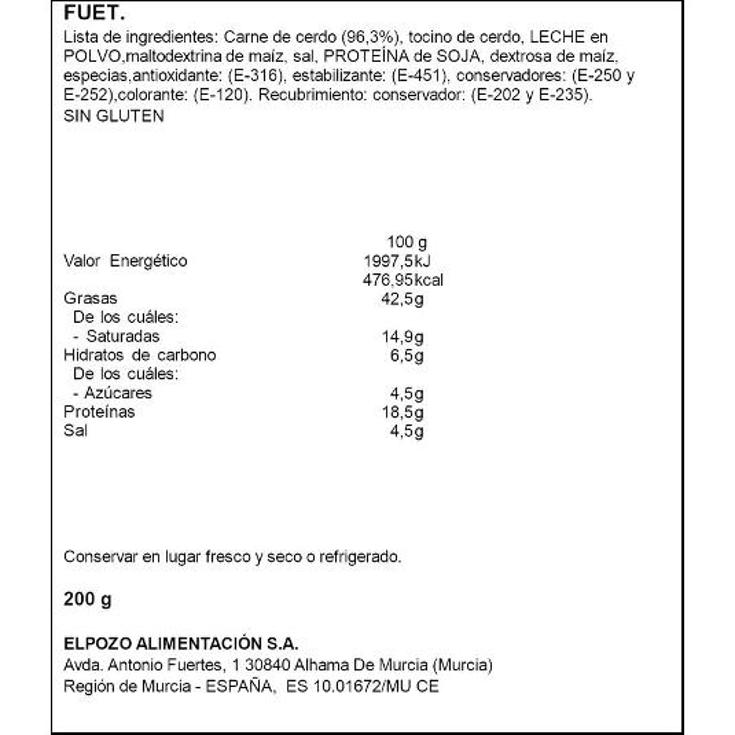 FUET NOBLEZA ELPOZO UNIDAD 200 GR