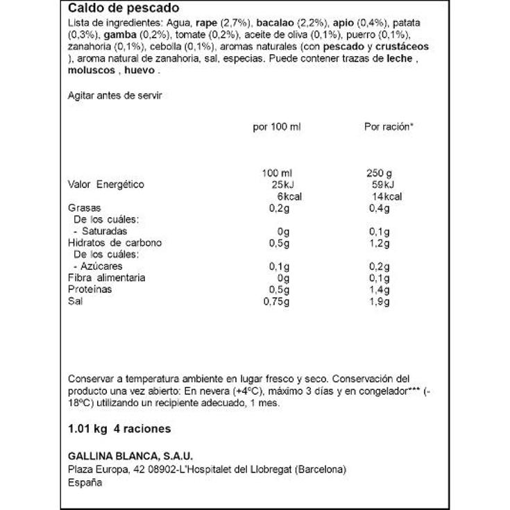 CALDO CASERO PESCADO G.BLANCA BRIK 1 LT