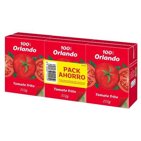 TOMATE FRITO 3X212 GR. ORLANDO PACK 636 GR