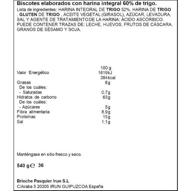 BISCOTE INTEGRAL SPAR PQTE 540 GR