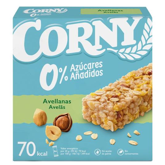 BARRITAS CER.0% AVELLANAS 6X20 CORNY PACK 120 GR