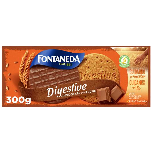 GALLETAS DIGESTIVE CHOCOLATE FONTANEDA PQTE 300 GR