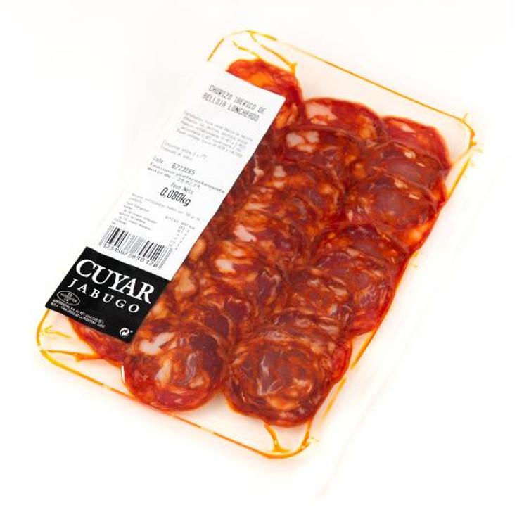 CHORIZO IBERICO BELLOTA LONCHAS CUYAR JABUGO PQTE 80 GR