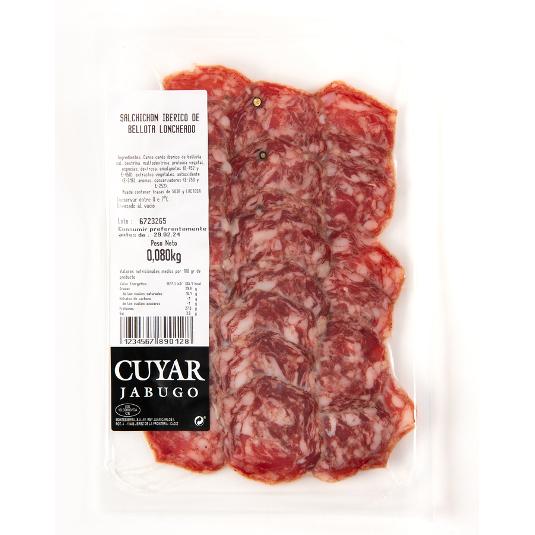 SALCHICHON IBERICO BELLOTA LONC CUYAR JABUGO PQTE 80 GR