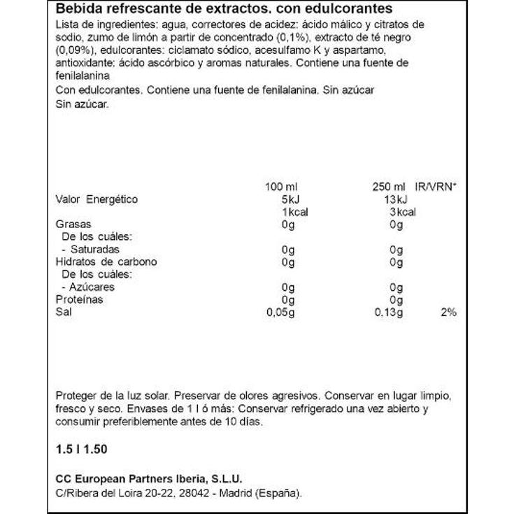 TE SIN AZUCAR NESTEA PET 1500 ML