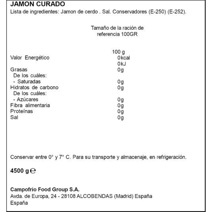 JAMON CURADO GRAN RENDIMIENTO NAVIDUL