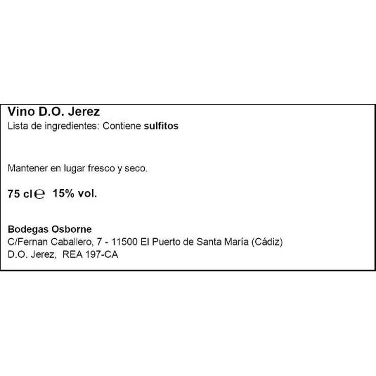 VINO JEREZ 15ºL. FINO QUINTA BTLLA 75 CL