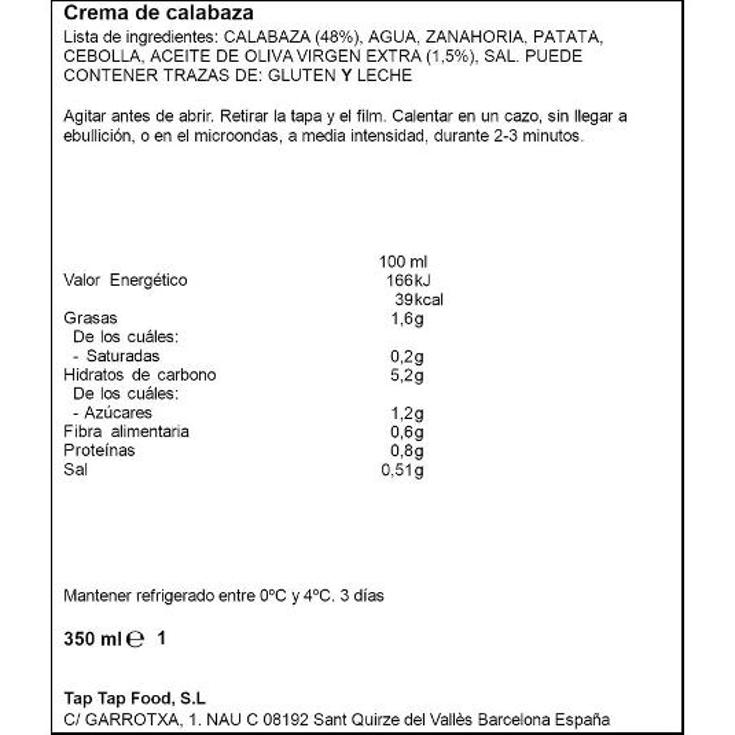 CREMA CALABAZA REFRIGERADA RIKISSSIMO TRRNA 350 ML