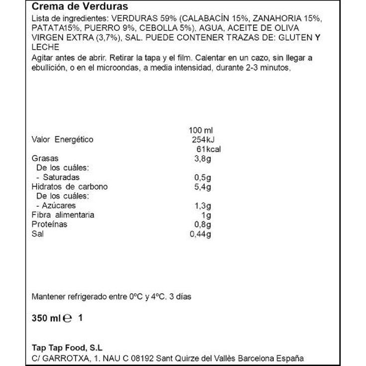 CREMA VERDURAS REFRIGERADA RIKISSSIMO TRRNA 350 ML