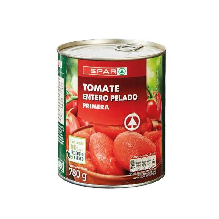 TOMATE NATURAL ENTERO SPAR BOTE 780 GR