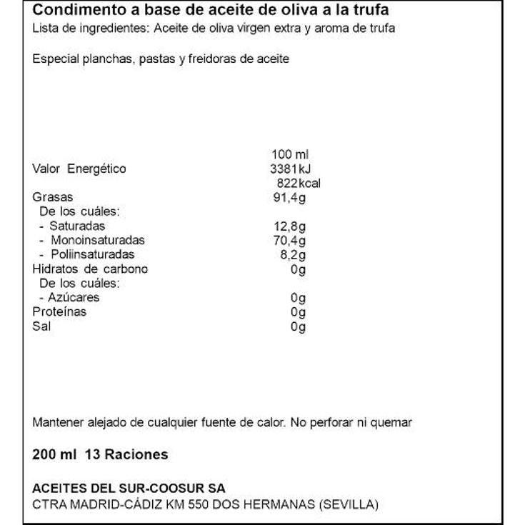 ACEITE OLIVA V.E. C/TRUFA LA ESPAÑOLA SPRAY 200 ML