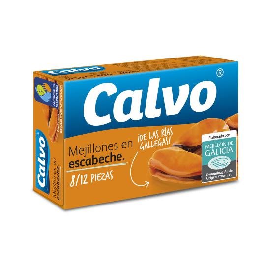 MEJILLONES ESCABECHE F/A 8/12 CALVO LATA 68 GR