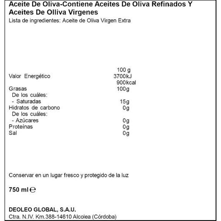 ACEITE OLIVA VIRGEN EXTRA 0,7º CARBONELL BTLLA 750 ML