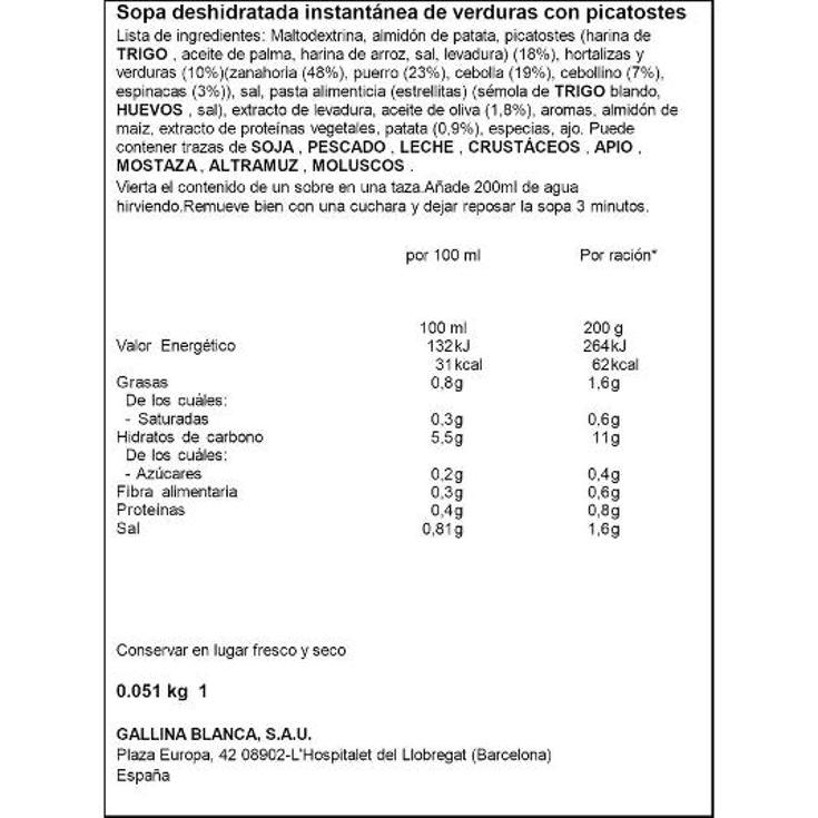 SOPINSTANT VERDURAS G.BLANCA PQTE 60 GR