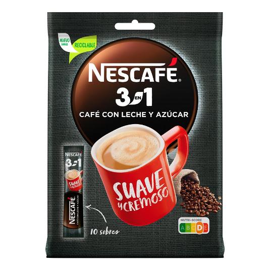 CAFE SOLUBLE 3 EN 1 10X16 GR. NESCAFE BOLSA 160 GR