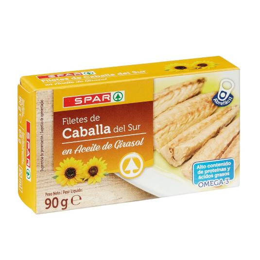 FILETE CABALLA SUR ACEITE SPAR LATA 65 GR