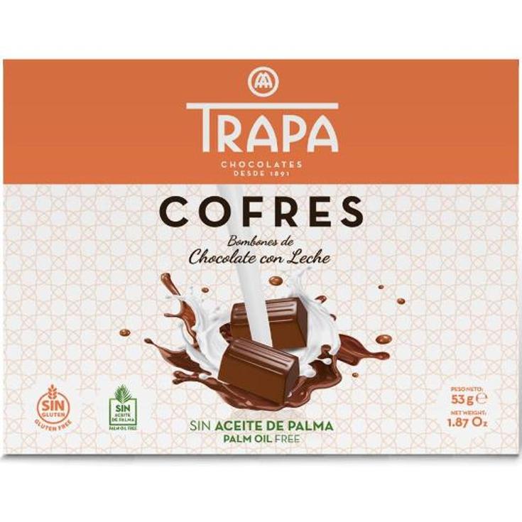 BOMBONES CHOCOLATE LECHE COFRES TRAPA ESTCHE 53 GR