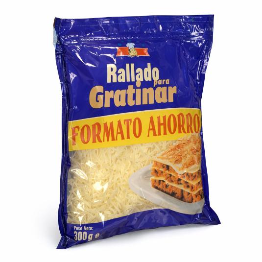 QUESO RALLADO FUNDIDO BOLSA 300 GR
