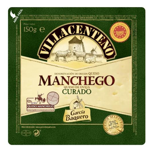 QUESO CUÑA OVEJA CURADO MANCHEG VILLACENTENO PQTE 150 GR