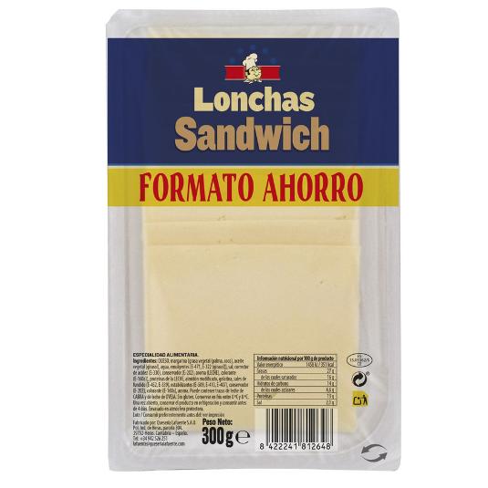 QUESO FUNDIDO LONCHAS SOBRE 300 GR