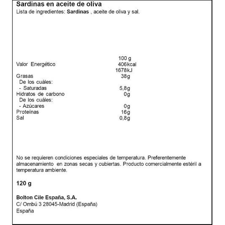 SARDINAS EN ACEITE DE OLIVA CUCA LATA 85 GR