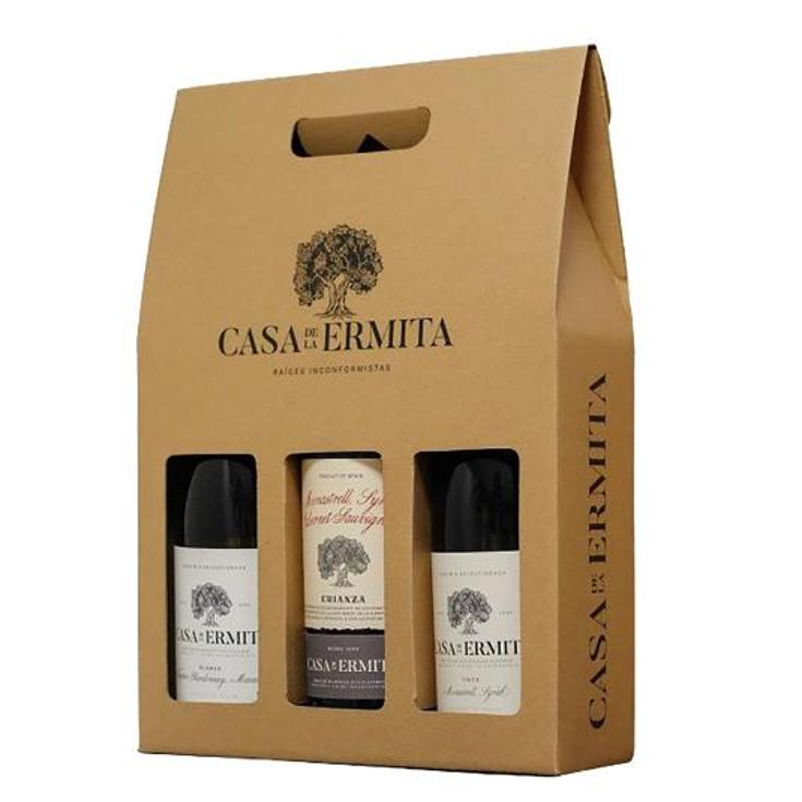 ESTUCHE VINO JUMILLA 2TINTO+BLA CASA ERMITA ESTCHE 3 UD