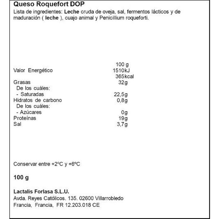 QUESO ROQUEFORT CUÑA SOCIETE PQTE 100 GR