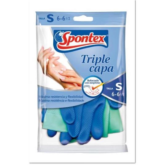 GUANTES TRIPLE CAPA T/6 PEQUEÑO SPONTEX BOLSA 2 UD