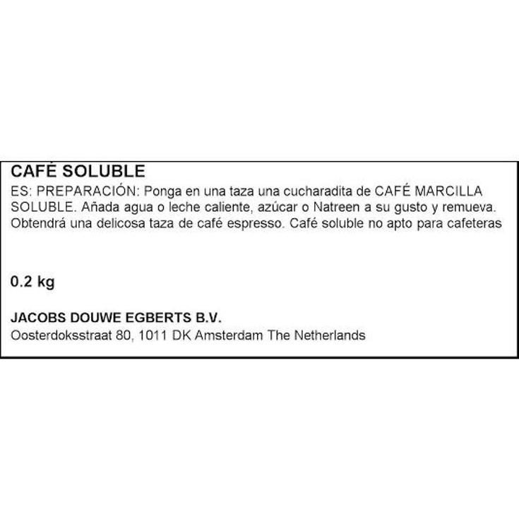 CAFE SOLUBLE NATURAL CREME MARCILLA FRASCO 200 GR