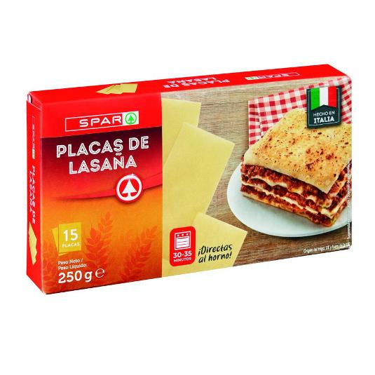 LASAÑA PLACAS SPAR ESTCH 250 GR