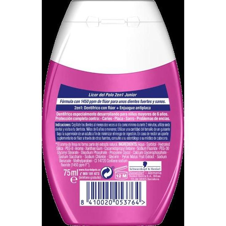 DENTIFRICO LIQUIDO 2EN1 JUNIOR LIC.DEL POLO BTLLA 75 ML