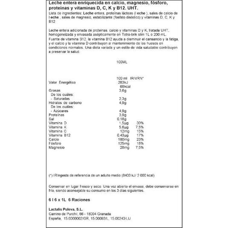 LECHE ENTERA CALCIO PULEVA BRIK 1 LT