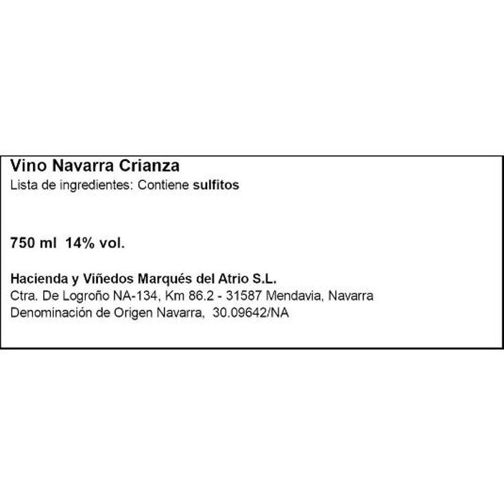VINO TINTO CRIANZA NAVARRA 13,5 SEÑ.ARRASTIA BTLLA 75 CL
