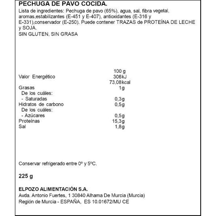 PECHUGA PAVO LONCHAS ELPOZO PACK 200 GR