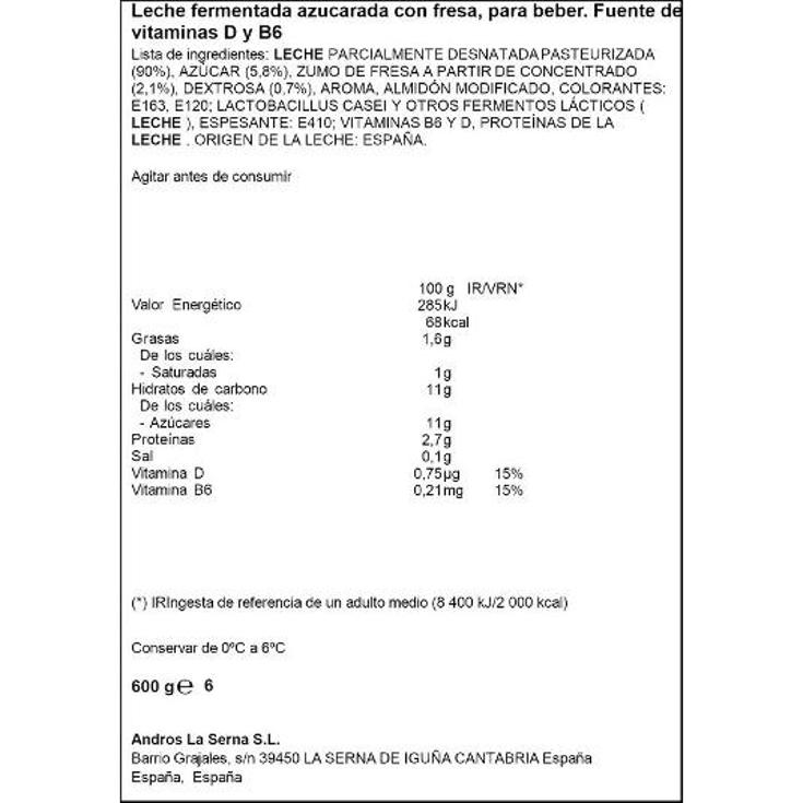 LCASEI FRESA X6 SPAR PACK 600 GR