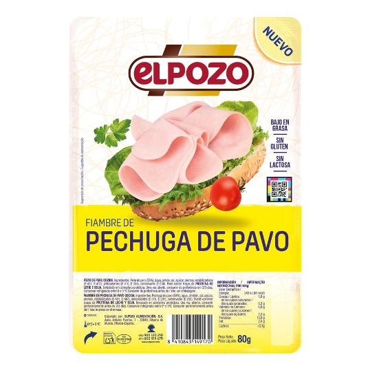 PECHUGA PAVO LONCHA ELPOZO PQTE 80 GR