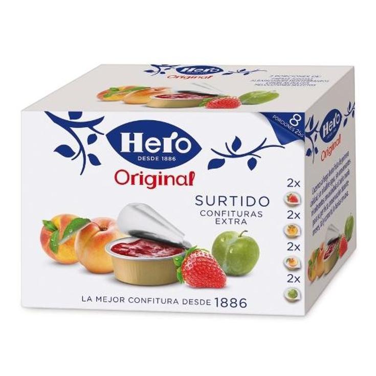 CONFITURA ESTUCHE SURTIDA 8X25G HERO ESTCH 200 GR