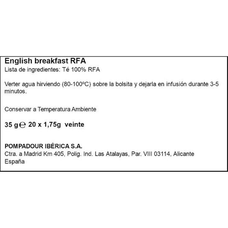 TE ENGLISH BREAKFAST RFA SIR WINSTON CAJA 20 UD