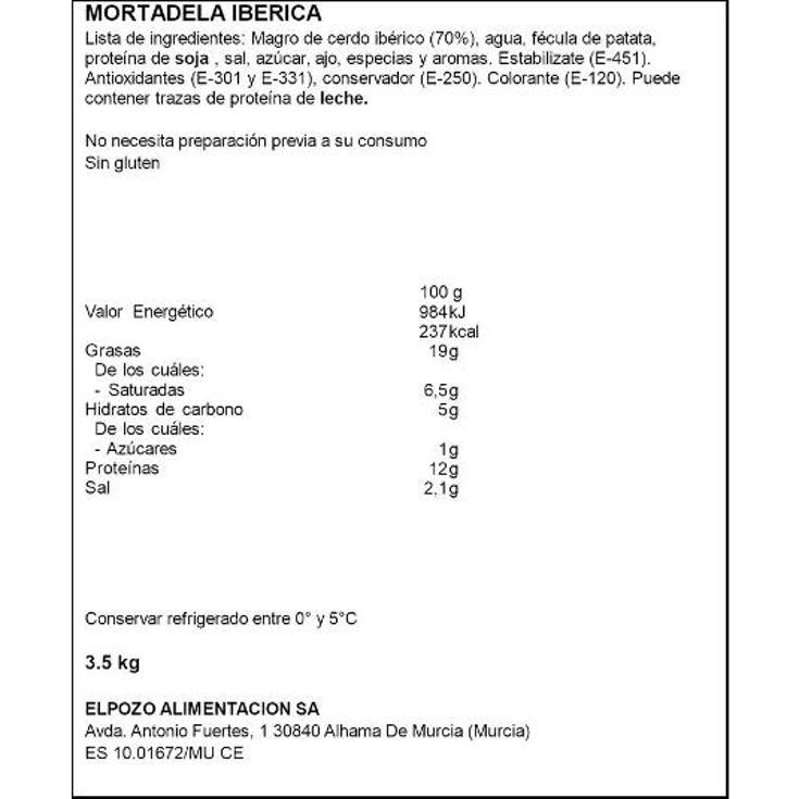 MORTADELA IBERICA ELPOZO